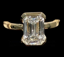 Fancy Shaped Half Bezel Diamond Ring– 3ct 14K Gold