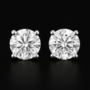Round Lab Grown Diamond Stud Earrings- 1/2ctw 14K Gold