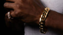 Lab diamond ring and gold chain bracelet from Wolfe Gemz, ethical custom jewelry made in Queens