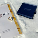IGI certified lab diamond ring with Wolfe Gemz branded packaging, certified quality from NYC