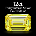 12ct Fancy Intense Yellow Emerald Cut Lab Diamonds