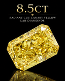 8.5ct Canary Yellow Radiant Cut Lab Diamonds
