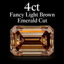 4ct Fancy Light Brown Emerald Cut Lab Diamonds