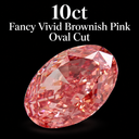 10ct Fancy Vivid Brownish Pink Oval Cut Lab Diamonds