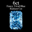 6ct Fancy Vivid Blue Radiant Cut Lab Diamonds