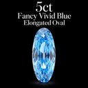 5ct Fancy Vivid Blue Elongated Oval Lab Diamonds