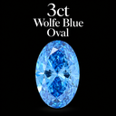 3ct Wolfe Blue Oval Lab Diamonds
