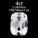 4ct Colorless Old Miner Cut Lab Diamonds