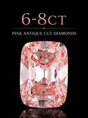 6-8ct pink antique cut diamonds
