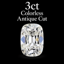 3ct Colorless Antique Cut Lab Diamonds