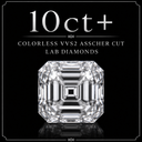 Square Emerald “Asscher” Cut Lab Diamonds over 10ct