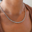 14K Gold Lab-Created 3-Prong Diamond Riviera Necklace (5.50 CTW F-G SI)