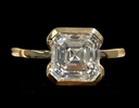 Fancy Shaped Half Bezel Diamond Ring– 3ct 14K Gold