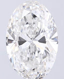 3ct e vvs2 oval cut lab diamond set in platinum 4 prong basket stud earring