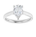 3ct pear cut lab diamond ring e color vvs2 clarity set in 14k white gold