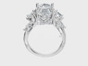 Custom platinum ring featuring igi certified 2.5ct e color vvs2 clarity oval lab diamond