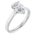 3ct pear cut lab diamond ring e color vvs2 clarity set in 14k white gold