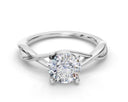 14k white gold twist ring with IGI certified 5.02ct radiant cut e color vvs2 clarity lab diamond