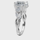 Custom platinum ring featuring igi certified 2.5ct e color vvs2 clarity oval lab diamond