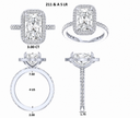 IGI Certified 3ct radiant cut E color VVS2 clarity lab diamond set in custom 14k rose gold setting with halo size 6.5