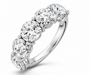 5-Stone Round Brilliant Lab Diamond Ring 5ctw IGI certified E VVS2 in 14k White Gold