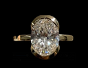Fancy Shaped Half Bezel Diamond Ring– 3ct 14K Gold