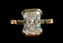 Fancy Shaped Half Bezel Diamond Ring– 3ct 14K Gold