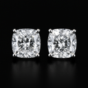 Cushion Shaped Diamond Earrings – 14K Gold