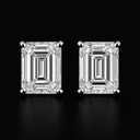 Emerald Shaped Diamond Earrings – 14K Gold