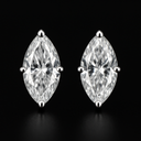 Marquise Shaped Diamond Earrings – 14K Gold