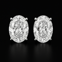 Oval Shaped Diamond Earrings – 14K Gold