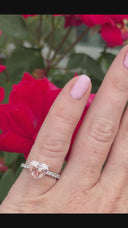 2.55ct Fancy Vivid Pink Heart Cut Lab Grown Diamond Pavé Ring – 14K White Gold
