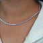 14K Gold Lab-Created 4-Prong Diamond Tennis Necklace (14 CTW F-G SI)