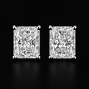 Radiant Shaped Diamond Earrings – 14K Gold